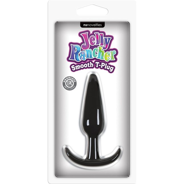 Гладкая черная анальная пробка Jelly Rancher T-Plug Smooth - 10,9 см - Jelly Rancher. Фотография 2.