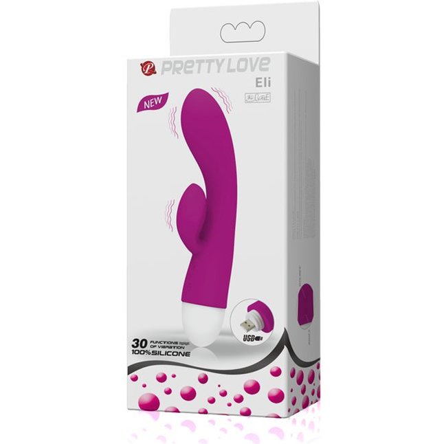 Лиловый вибростимулятор Eli - 18 см - Pretty Love. Фотография 9.