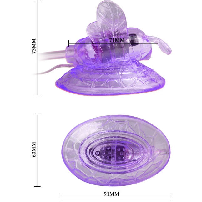 Стимулятор клитора с вакуумным массажем и вибрирующей бабочкой. Фотография 4.