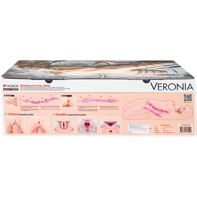 Мастурбатор Veronia с двумя упругими отверстиями для любви без вибрации. Фотография 10.