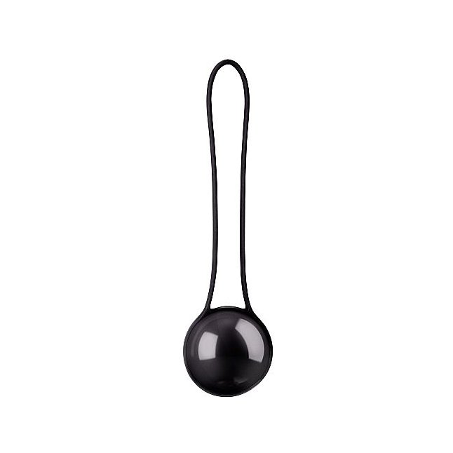 Черный вагинальный шарик Pleasure Ball Deluxe - Shots Toys