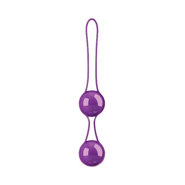 Фиолетовые вагинальные шарики в сцепке Pleasure balls Deluxe - Shots Toys