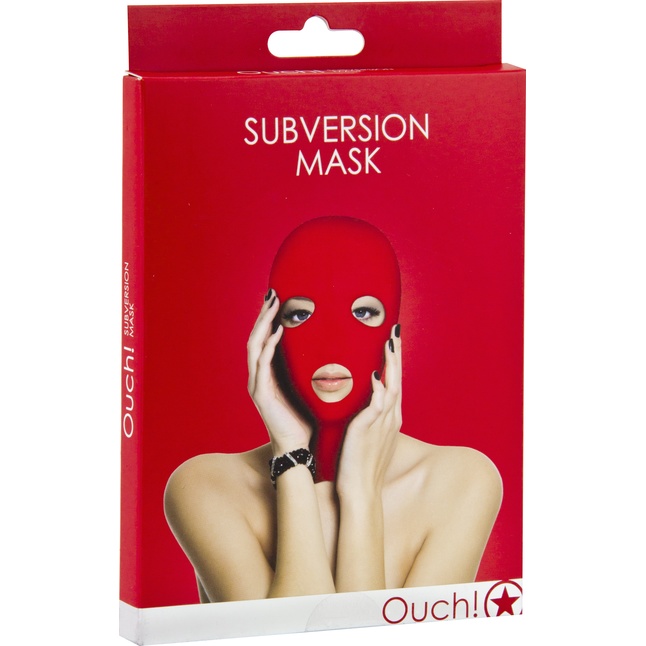 Красная маска на лицо с вырезами Subversion - Ouch!. Фотография 2.