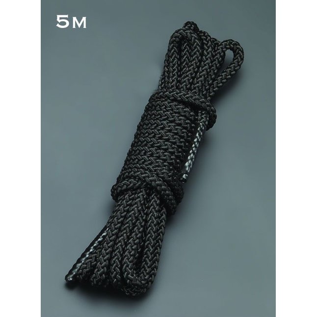 Черная шелковистая веревка для связывания - 5 м - BDSM accessories