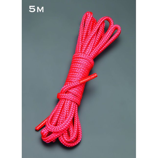 Красная шелковистая веревка для связывания - 5 м - BDSM accessories