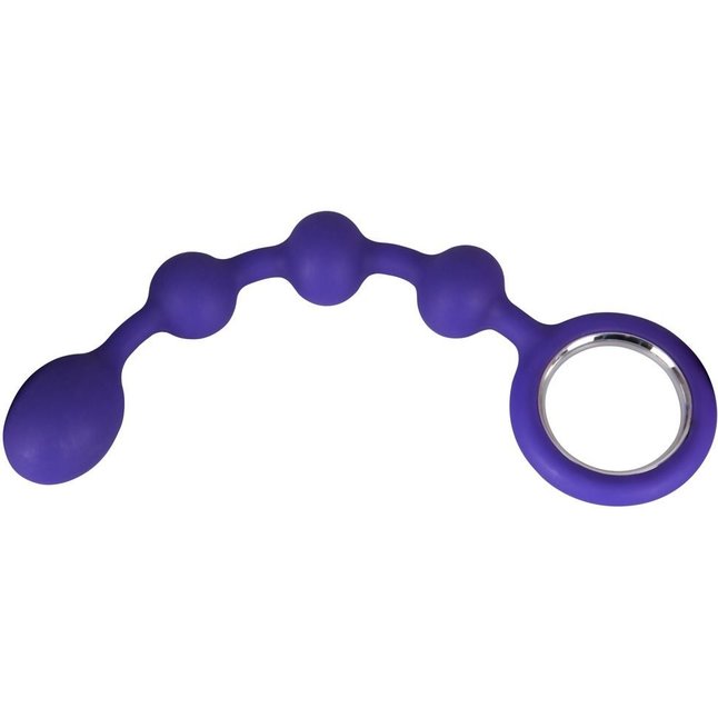 Фиолетовая анальная цепочка с ручкой-кольцом - 23,5 см - You2Toys. Фотография 2.