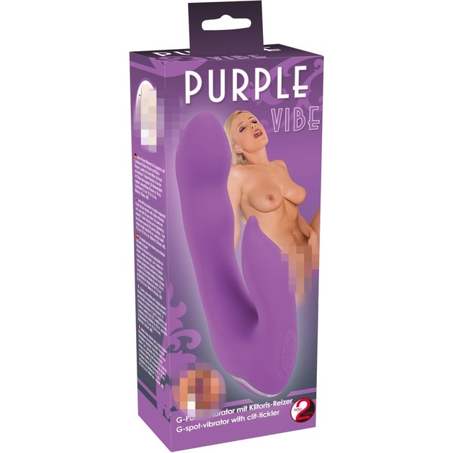 Фиолетовый вибромассажёр для внутренней и наружной стимуляции Purple Vibe G-Spot - 20 см - You2Toys. Фотография 6.
