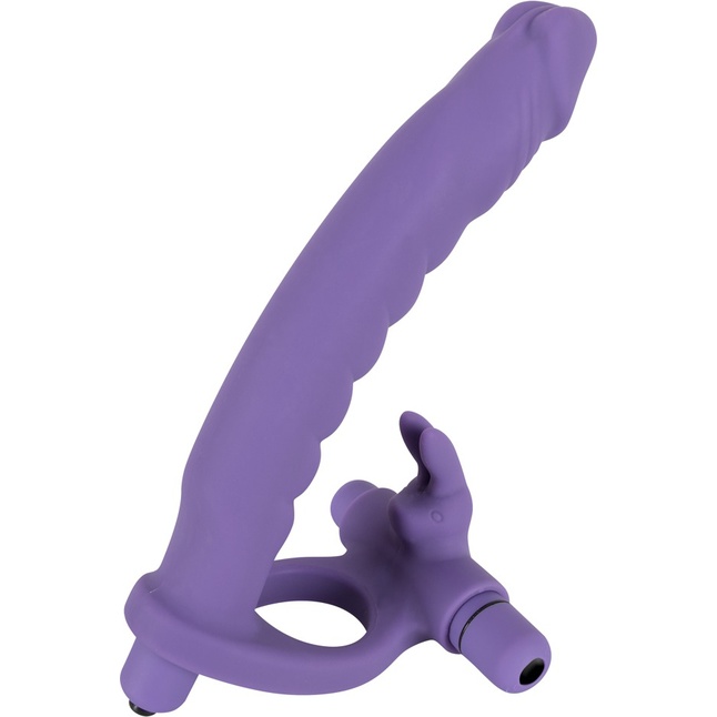 Фиолетовая насадка на пенис для двойной стимуляции Los Analos - 16 см - You2Toys. Фотография 2.