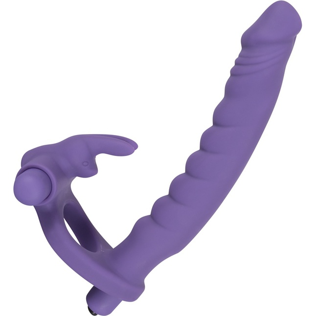 Фиолетовая насадка на пенис для двойной стимуляции Los Analos - 16 см - You2Toys