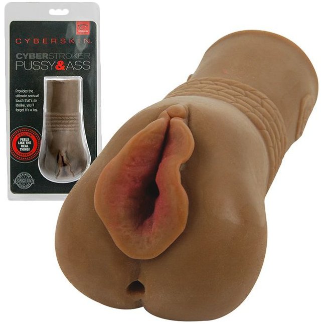 Ручной мастурбатор-мулатка с вагиной и анусом CyberStroker Pussy and Ass - CyberSkin. Фотография 2.