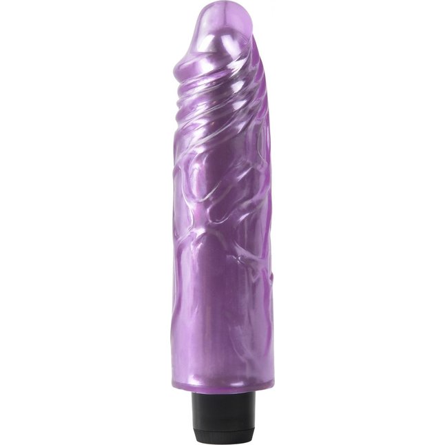 Фиолетовый вибратор Jelly Gems - 19 см - Jelly Gems
