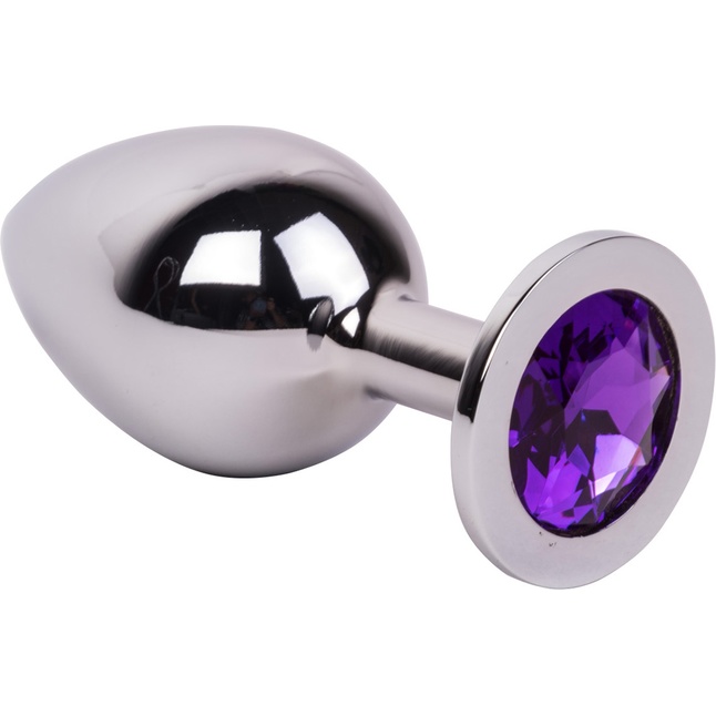 Большой плаг из стали с фиолетовым кристаллом Violet Dream - 9,5 см. Фотография 2.
