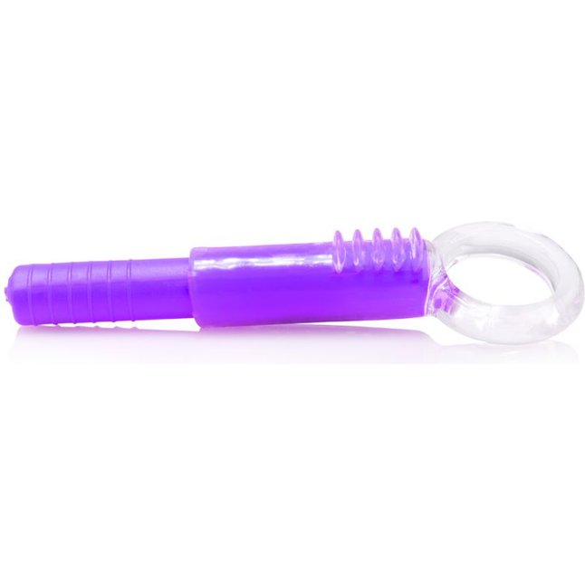 Фиолетовый ультратонкий вибратор в виде стика с эластичным силиконовым кольцом - 2015 Fall Collection