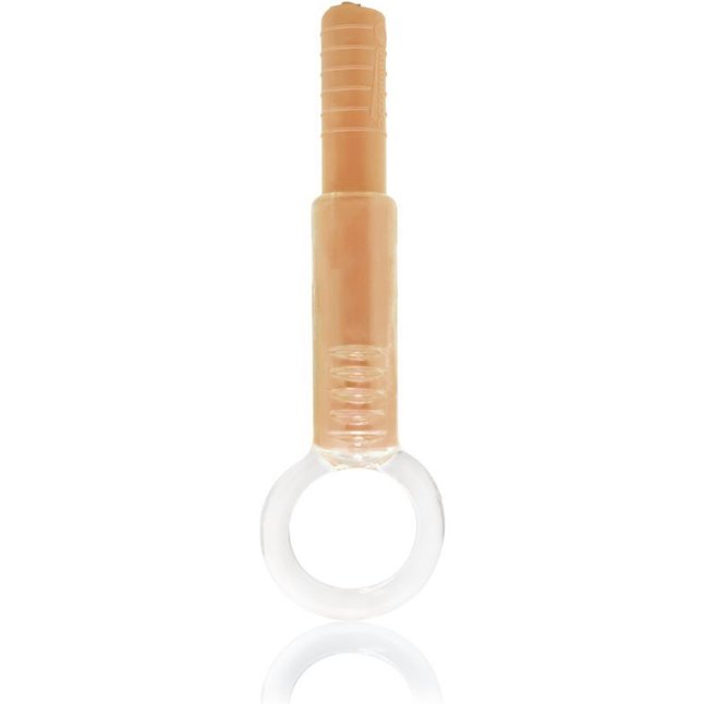 Оранжевый ультратонкий вибратор в виде стика с эластичным силиконовым кольцом - 2015 Fall Collection