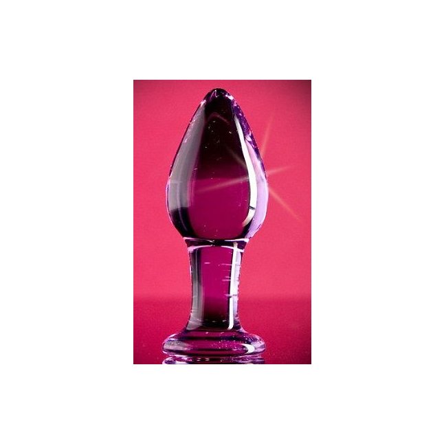 Фиолетовая анальная пробка из стекла - 9 см