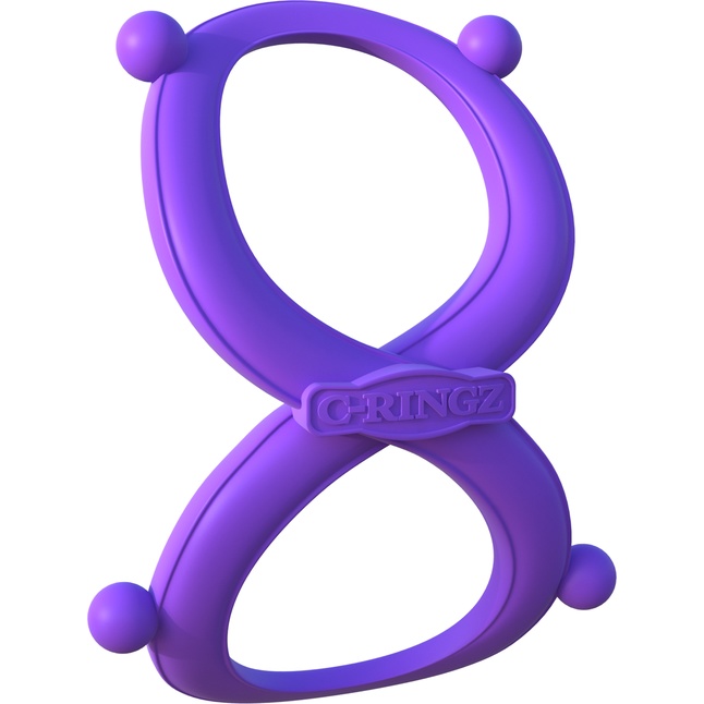 Фиолетовое эрекционное кольцо на пенис и мошонку Infinity Ring - Fantasy C-Ringz