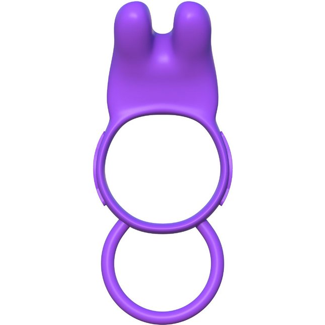 Эрекционное кольцо с вибрацией и подхватом для мошонки Twin Teazer Rabbit Ring - Fantasy C-Ringz. Фотография 5.