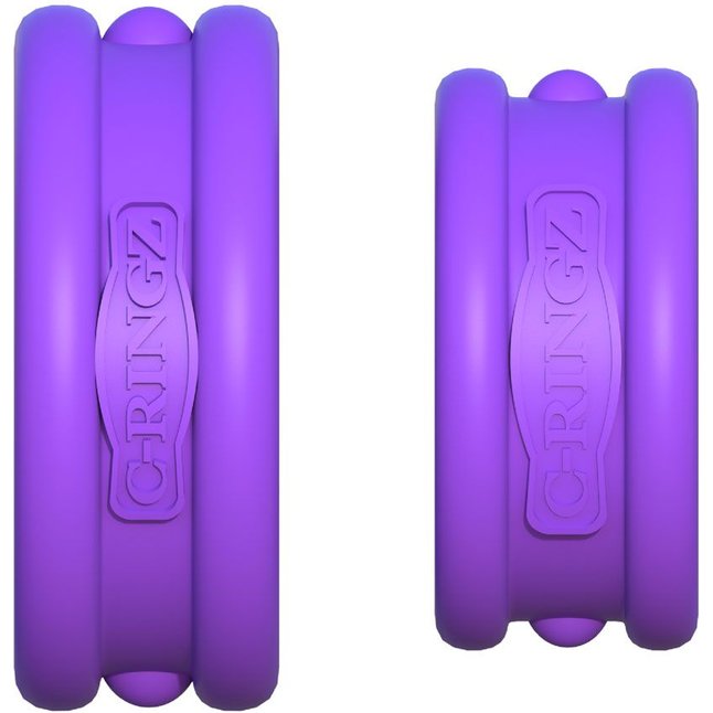 Набор из двух фиолетовых эрекцонных колец Max Width Silicone Rings - Fantasy C-Ringz. Фотография 3.