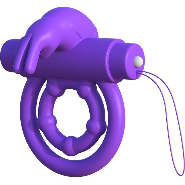 Эрекционное кольцо на пенис и мошонку с вибрацией Remote Control Rabbit Ring - Fantasy C-Ringz