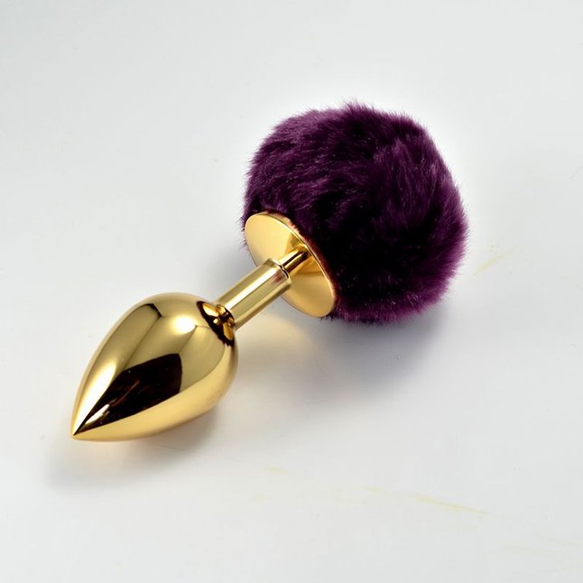Золотистая малая гладкая втулка с темно-фиолетовым хвостиком