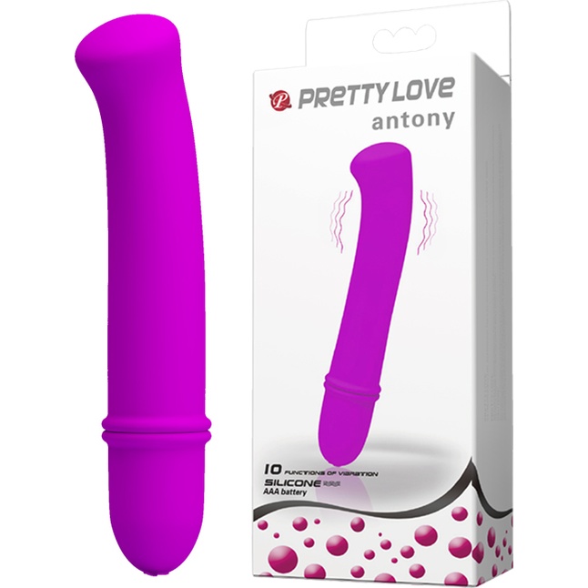 Фиолетовый вибратор Pretty Love Antony - 11,7 см - Pretty Love. Фотография 8.