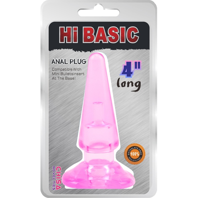 Розовая анальная втулка Sassy - 10,4 см - Hi-Basic. Фотография 2.