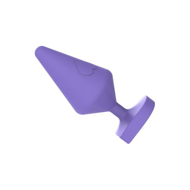 Фиолетовая анальная втулка с основанием-сердечком - 8,8 см. Фотография 2.