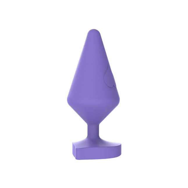 Фиолетовая анальная втулка с основанием-сердечком - 8,8 см