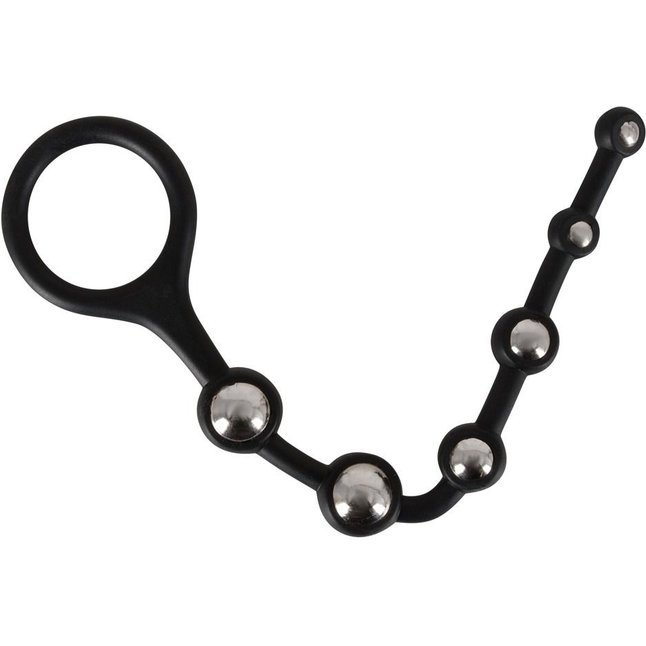 Анальная цепочка с ручкой-кольцом Bendable Silicone Beads - 25 см - You2Toys
