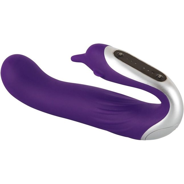 Фиолетовый вибратор Sweet Smile Purple Vibrator Hands-Free - 18 см - Smile. Фотография 2.