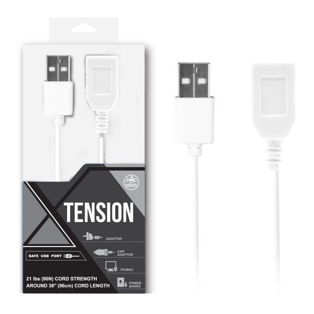 Белый удлинитель USB-провода - 100 см