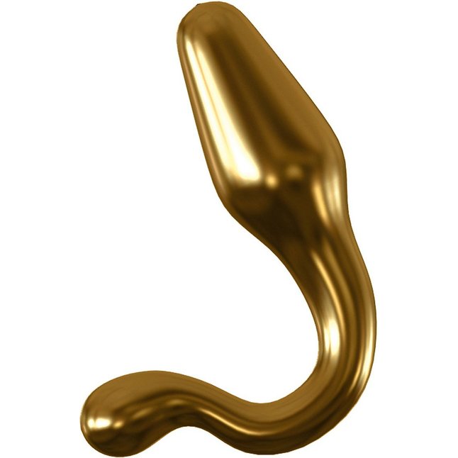 Золотистая анальная пробка с фигурным основанием - 10,7 см - Icicles Gold Edition. Фотография 3.