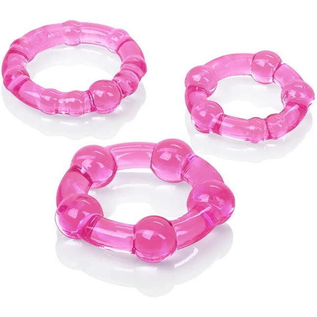 Набор из трех розовых колец разного размера Island Rings - Rings!. Фотография 2.
