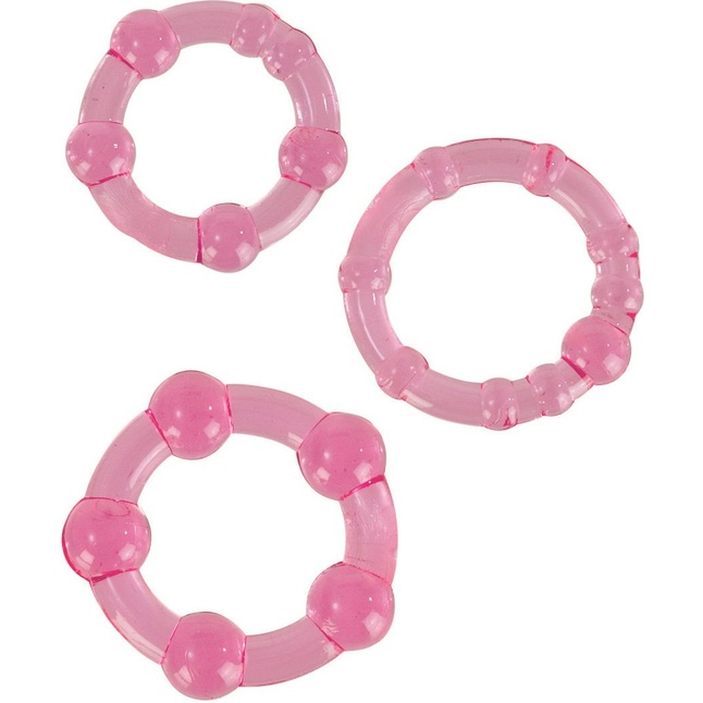 Набор из трех розовых колец разного размера Island Rings - Rings!