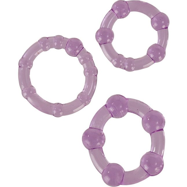 Набор из трех фиолетовых колец разного размера Island Rings - Rings!