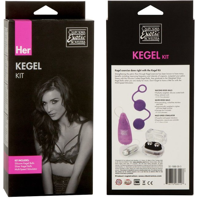 Женский набор для вагинальной стимуляции HER KEGEL KIT: 2 вида шариков и вибропуля - Kits. Фотография 2.
