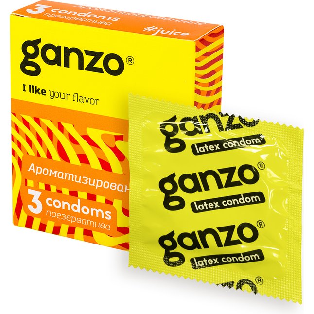 Ароматизированные презервативы Ganzo Juice - 3 шт. Фотография 2.