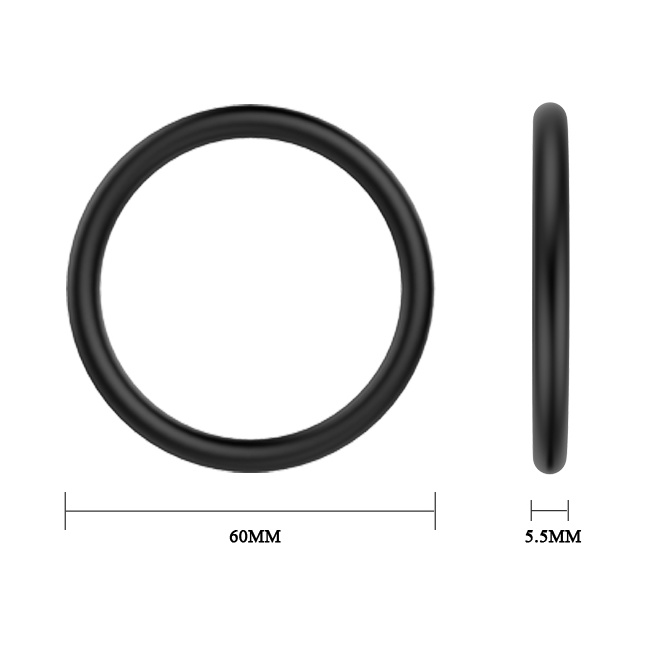 Набор из 3 чёрных колец различного диаметра. Фотография 4.