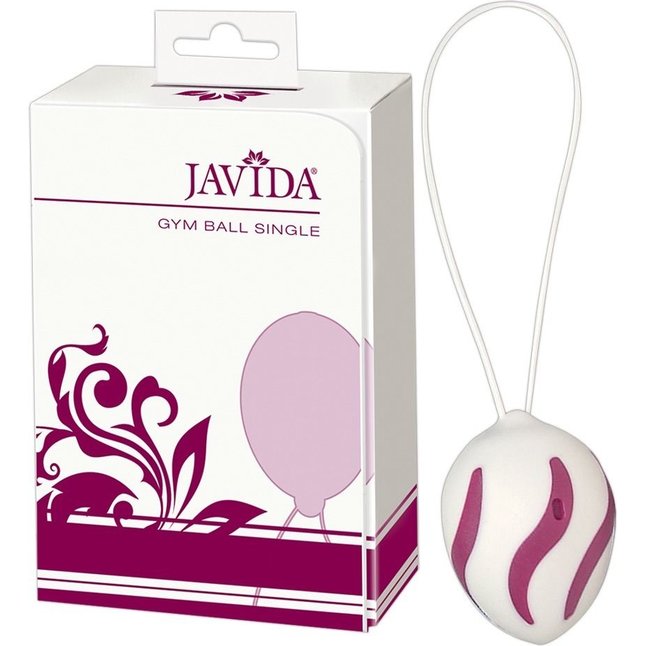 Бело-сиреневый вагинальный шарик Javida Gym Ball Single - JAVIDA