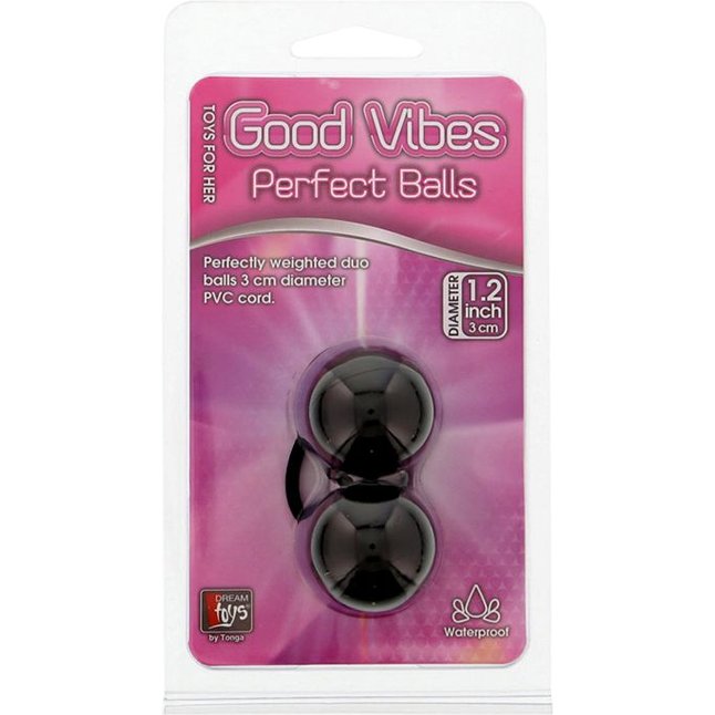 Чёрные вагинальные шарики на мягкой сцепке GOOD VIBES PERFECT BALLS - Good Vibes. Фотография 3.