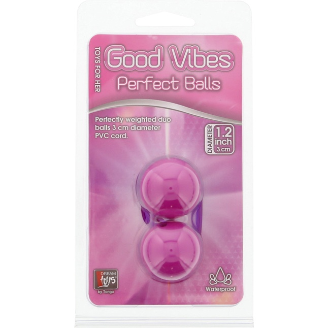 Фиолетовые вагинальные шарики на мягкой сцепке GOOD VIBES PERFECT BALLS - Good Vibes. Фотография 2.