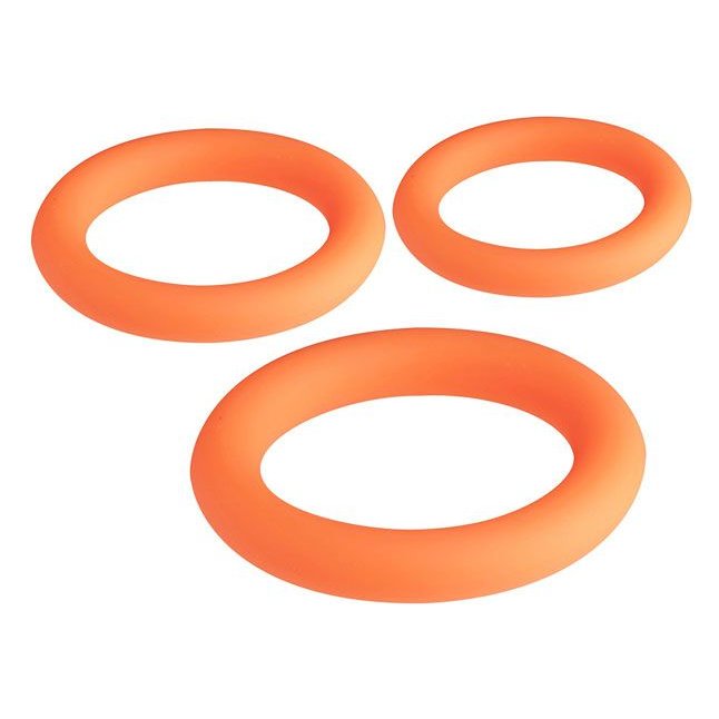 Набор из 3 оранжевых эрекционных колец NEON STIMU RING SET - Neon