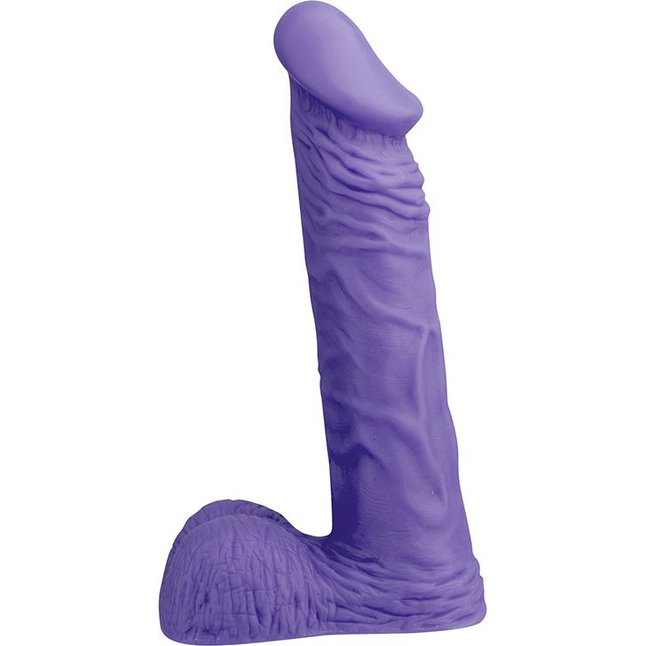 Фиолетовый фаллоимитатор с мошонкой XSKIN 8 PVC DONG - 20,3 см - X-Skin