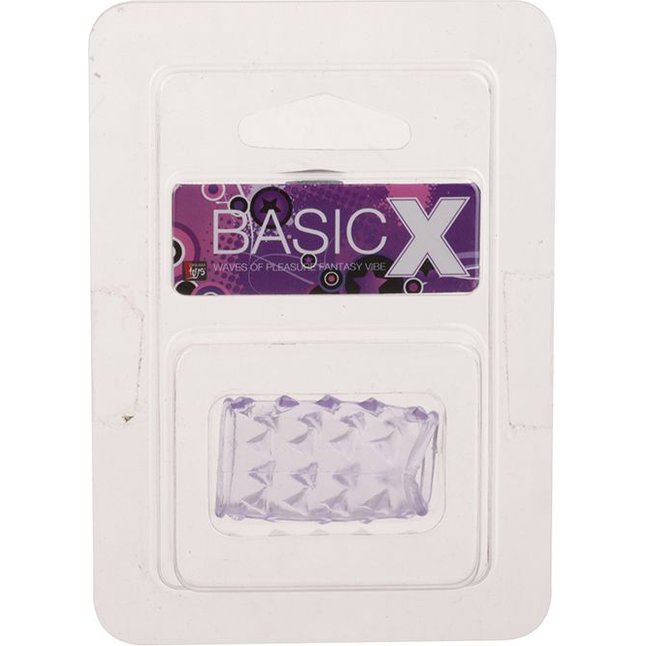 Фиолетовая насадка на пенис BASICX TPR SLEEVE - BasicX. Фотография 2.