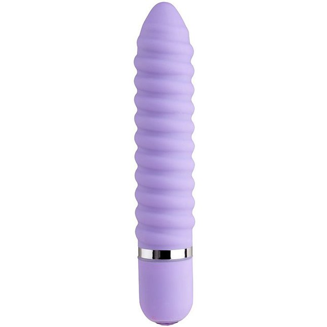 Фиолетовый ребристый мини-вибратор NEON WICKED WAND PURPLE - 11,4 см - Neon