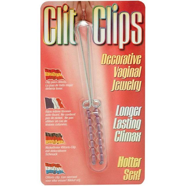 Зажим на клитор с фиолетовыми бусинами CLIT CLIPS PURPLE. Фотография 2.