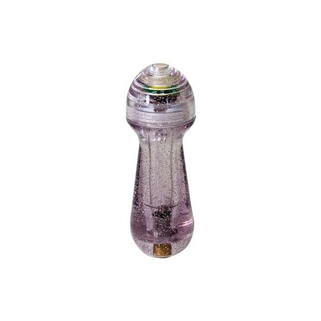Фиолетовый мини-вибратор с блёстками Gleamer - 11,5 см