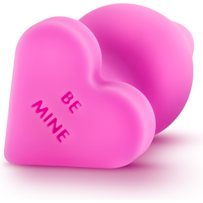 Розовая анальная пробка с основанием-сердечком CANDY HEART BE MINE - 8 см - Play With Me. Фотография 3.