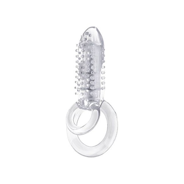 Прозрачное эрекционное кольцо с вибрацией DOUBLE O 8 CLEAR