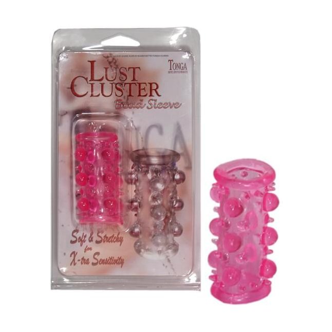 Эластичная розовая насадка с шипами и шишечками JELLY JOY LUST CLUSTER PINK. Фотография 2.